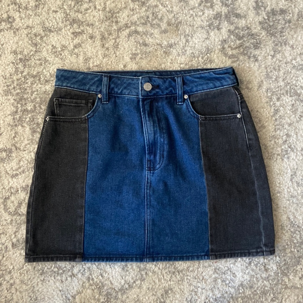 Black and blue denim pacsun skirt